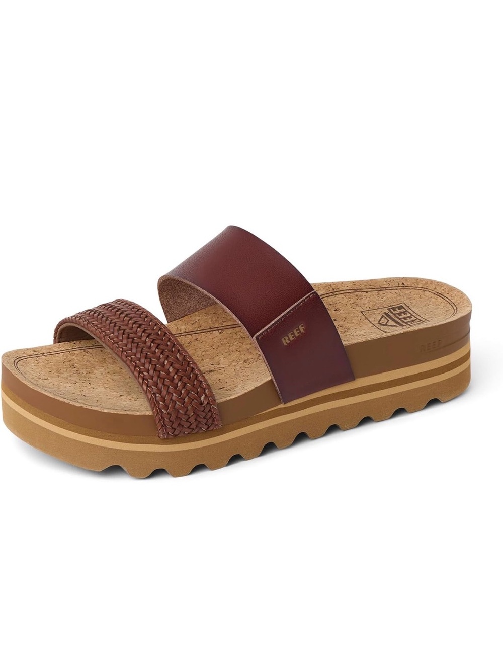 Reef Women's Brown Platform Slide Sandal